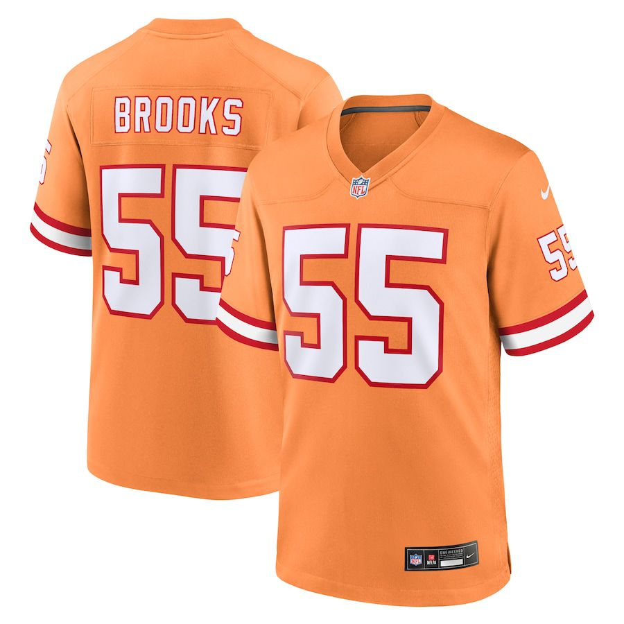 Men Tampa Bay Buccaneers #55 Derrick Brooks Nike Orange Throwback Game NFL Jersey